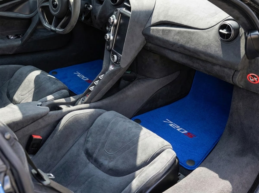 سجاد السيارات لمكلاين 720S مجموعة سجادات مخملية زرقاء