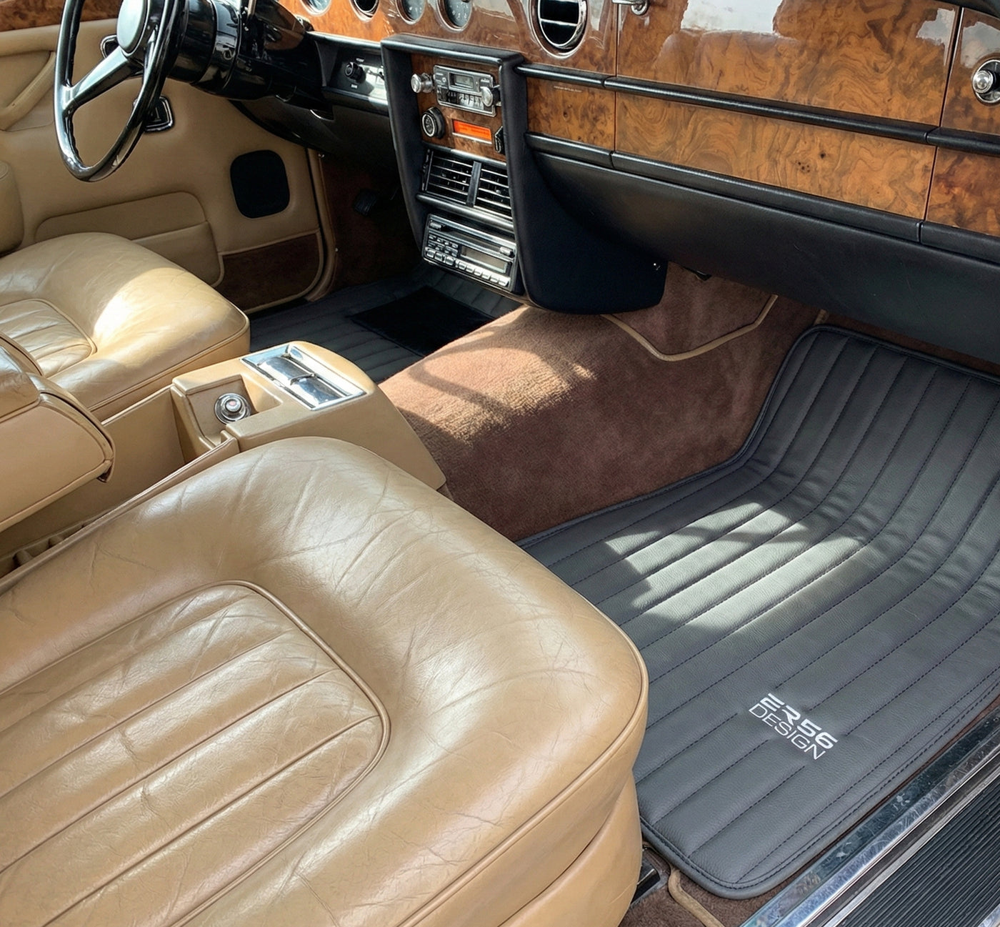 Leder-Fußmatten für Rolls Royce Shadow 1965-1977 Er56 Design Marke