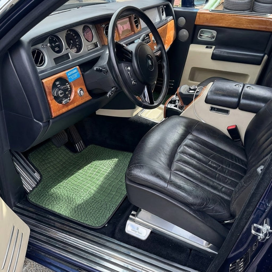 Grüne Lederfußmatten für Rolls-Royce Phantom Sedan (2003-2016)