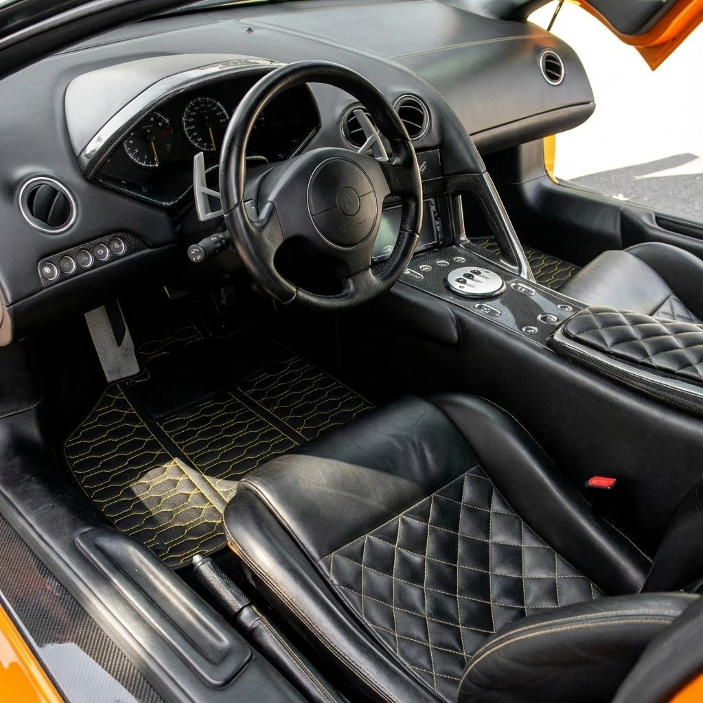 Tappeti per auto Lamborghini Murcielago con ricamo - Marca AutoWin - AutoWin.EU