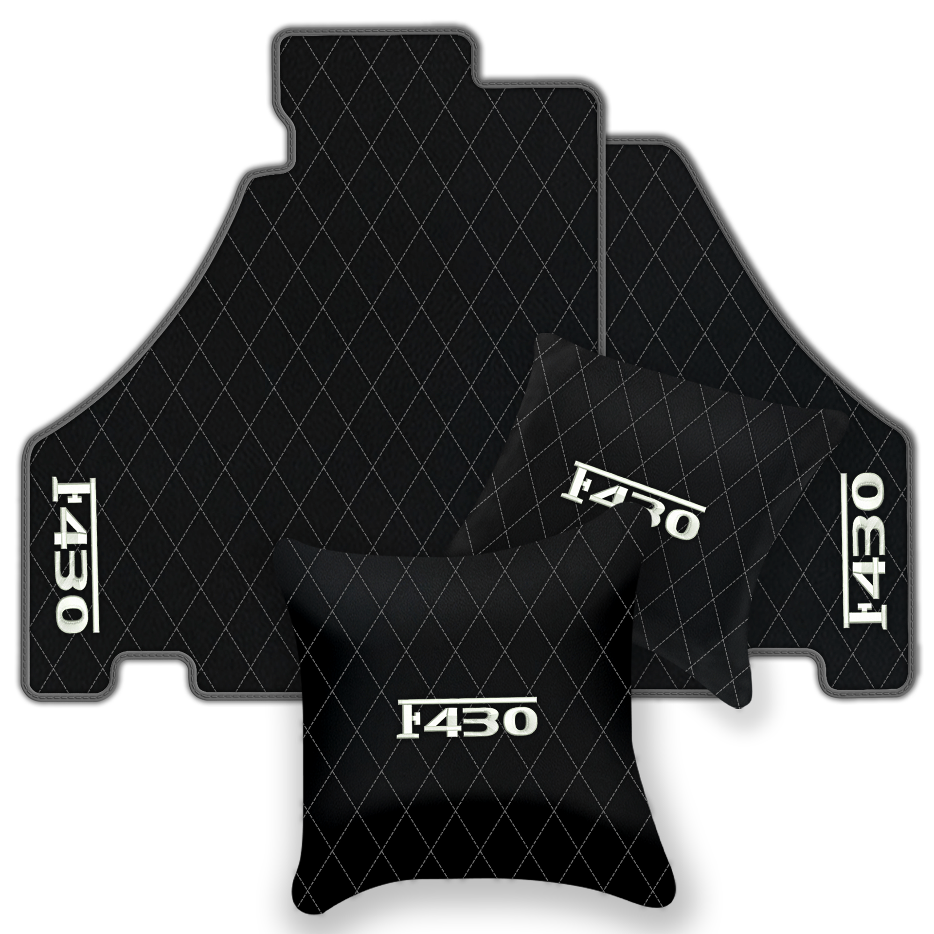 Luxury Black Leather Floor Mats for Ferrari F355 (1994-1999)