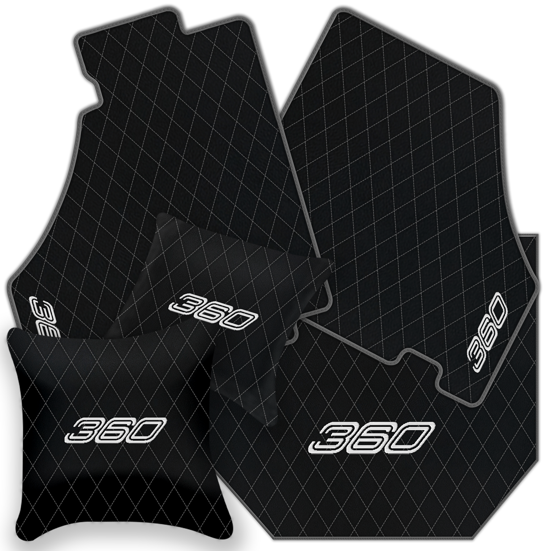 Premium Black Leather Floor Mats for Ferrari F430 (2004-2009)