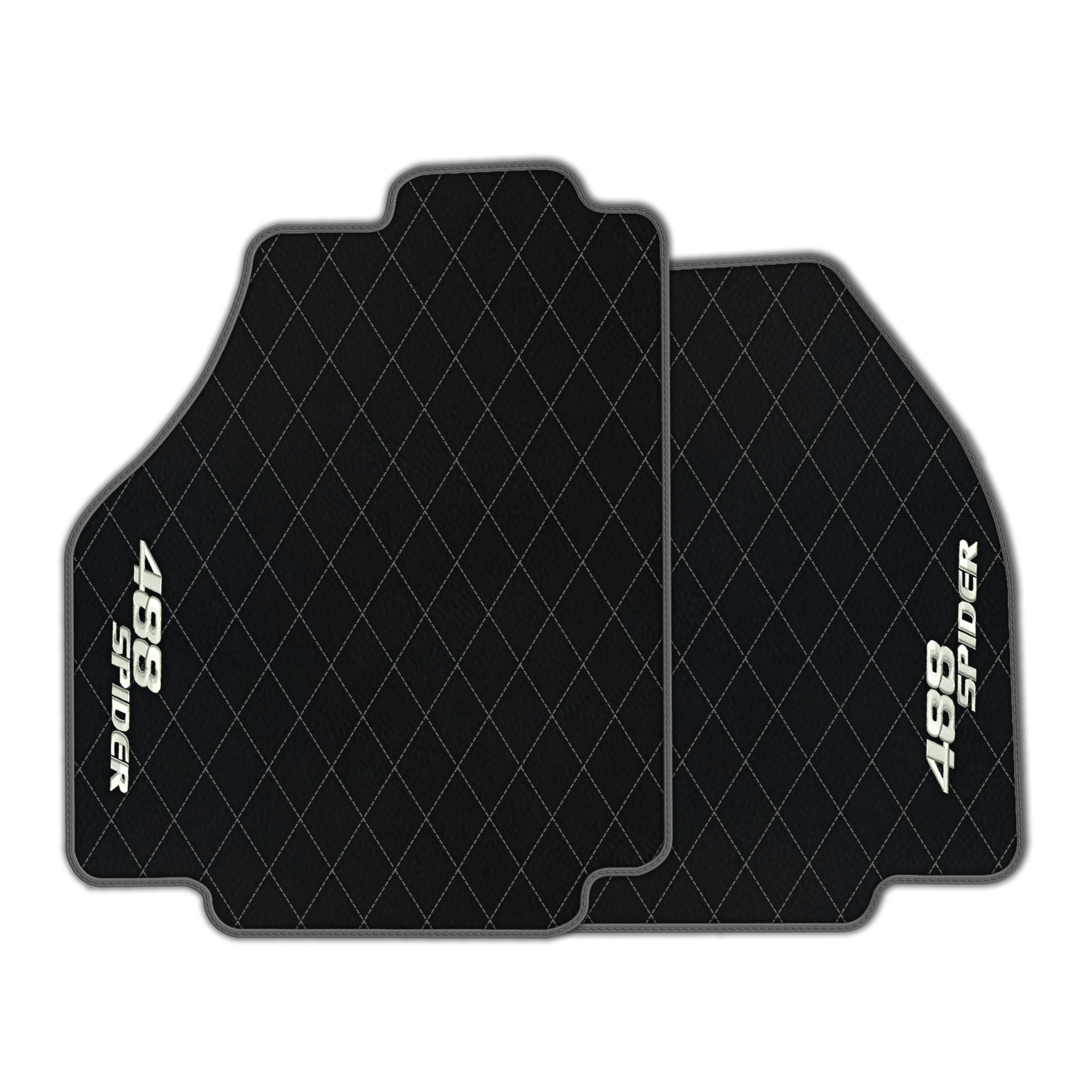Premium Black Leather Floor Mats for Ferrari 488 Pista Spider