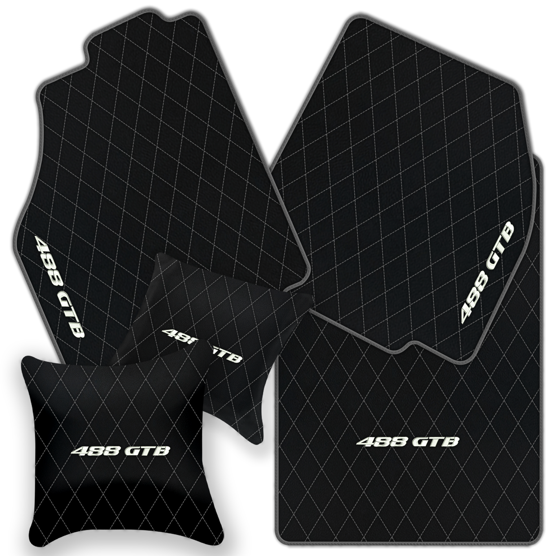 Premium Black Leather Floor Mats for Ferrari 458 Italia (2009-2015)