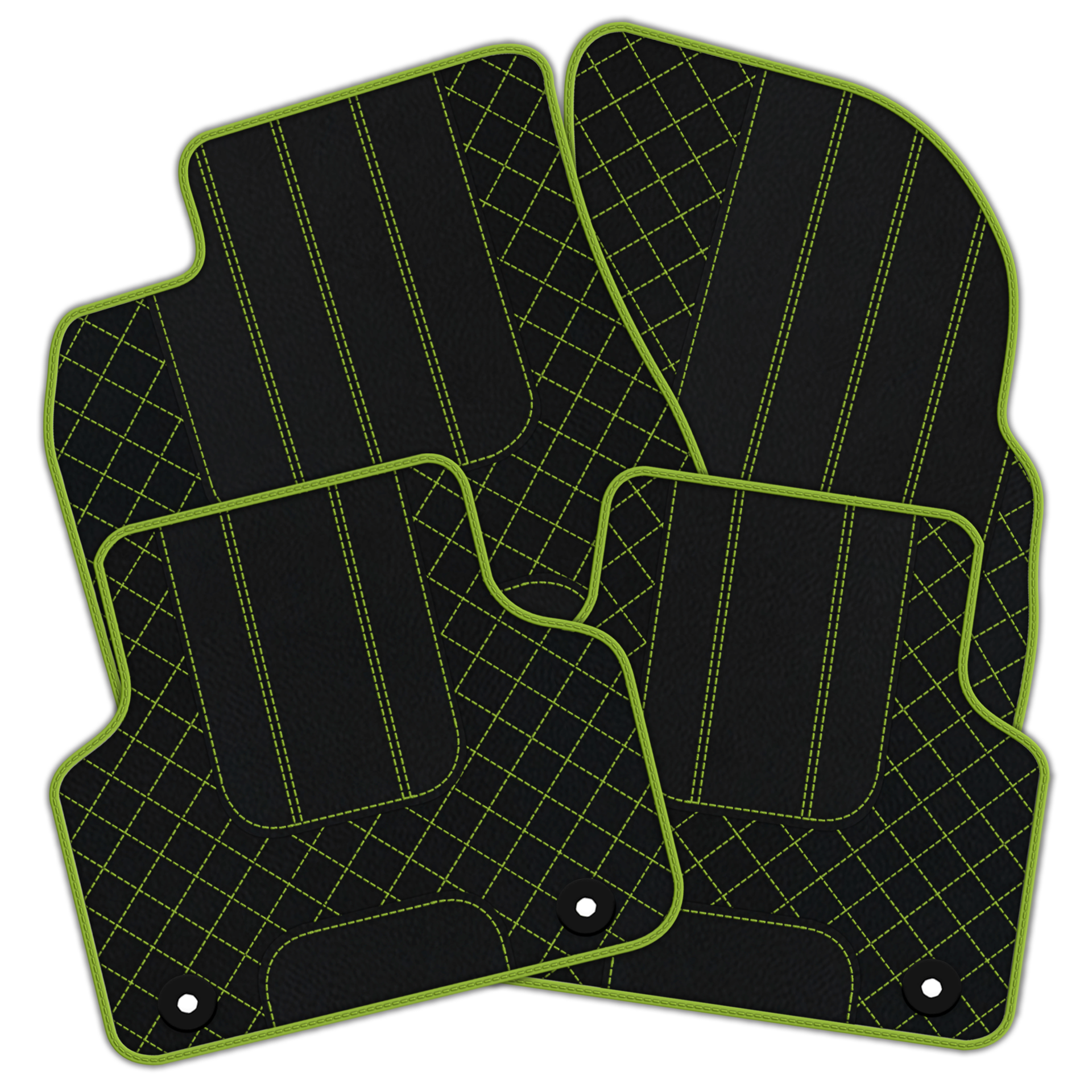Premium Black Leather Floor Mats for Rolls Royce Shadow (1965-1977)
