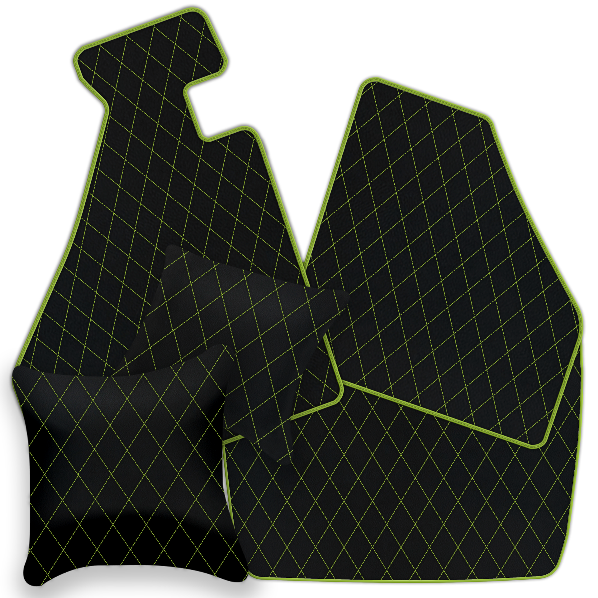 Custom Black Leather Floor Mats for Ferrari 612 Scaglietti (2005-2011)