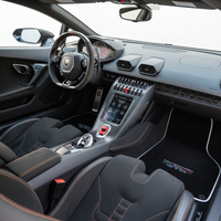 Black Carpet Floor Mats for Lamborghini Huracan STO with White Trim