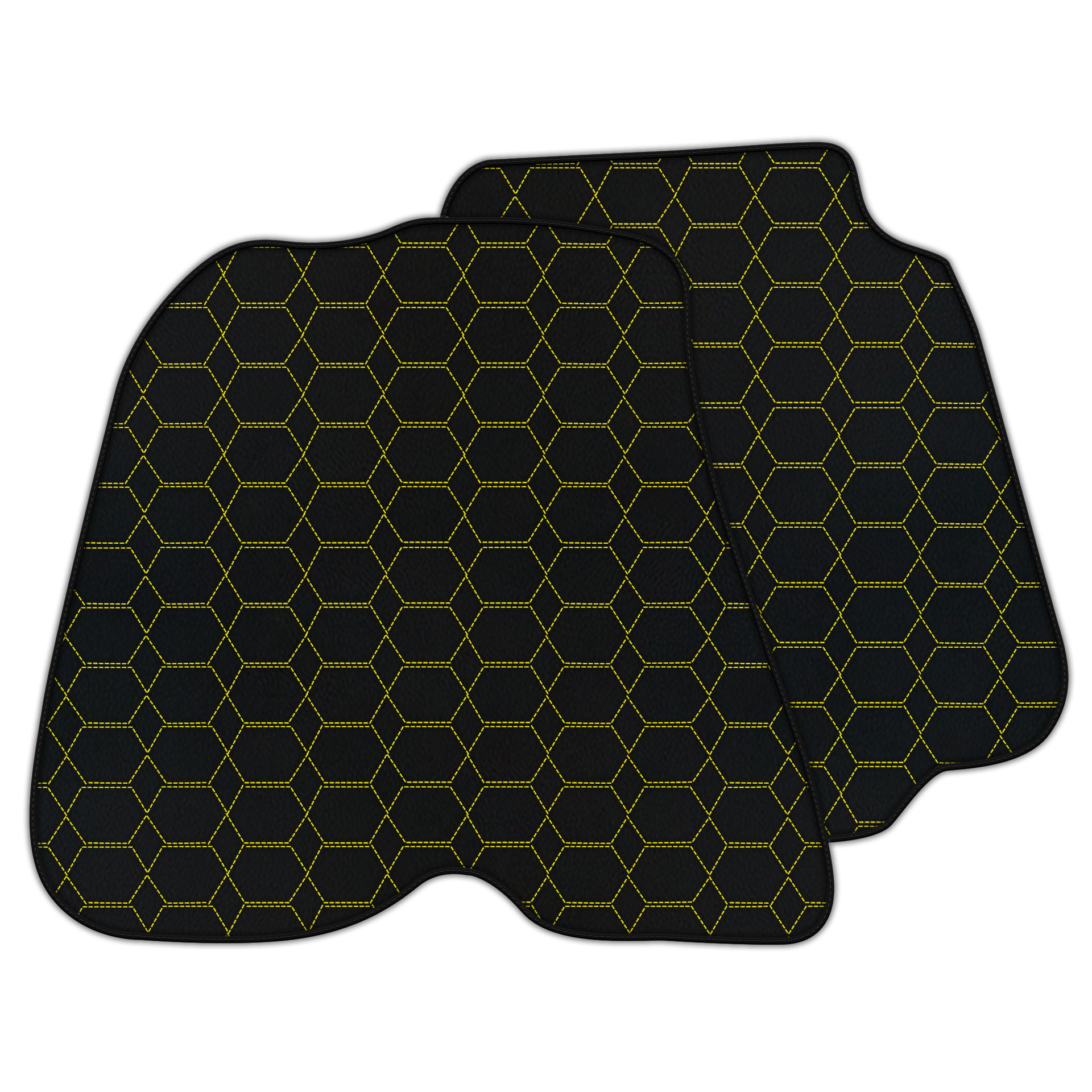 Customizable Leather Floor Mats with Hexagon Hex Pattern for Ferrari 812 GTS (2018-2023)
