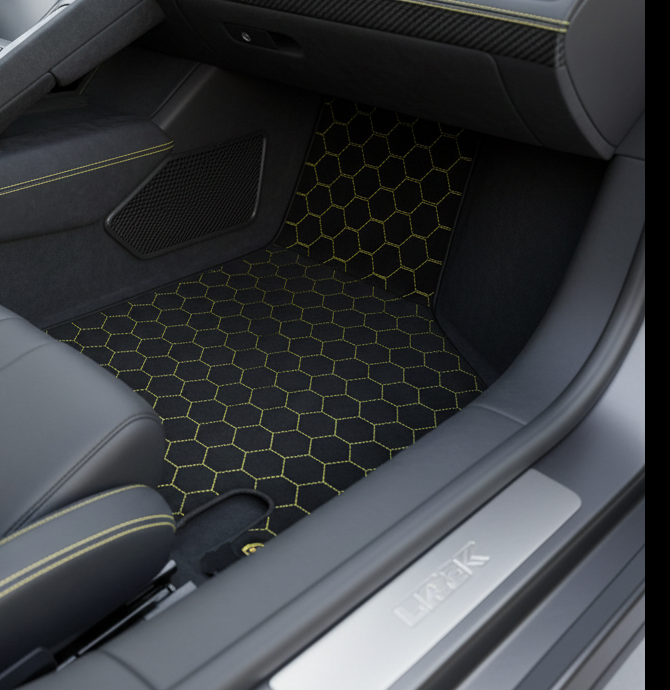Customizable Leather Floor Mats with Hexagon Hex Pattern for Lamborghini Countach (1974–1990) - AutoWin