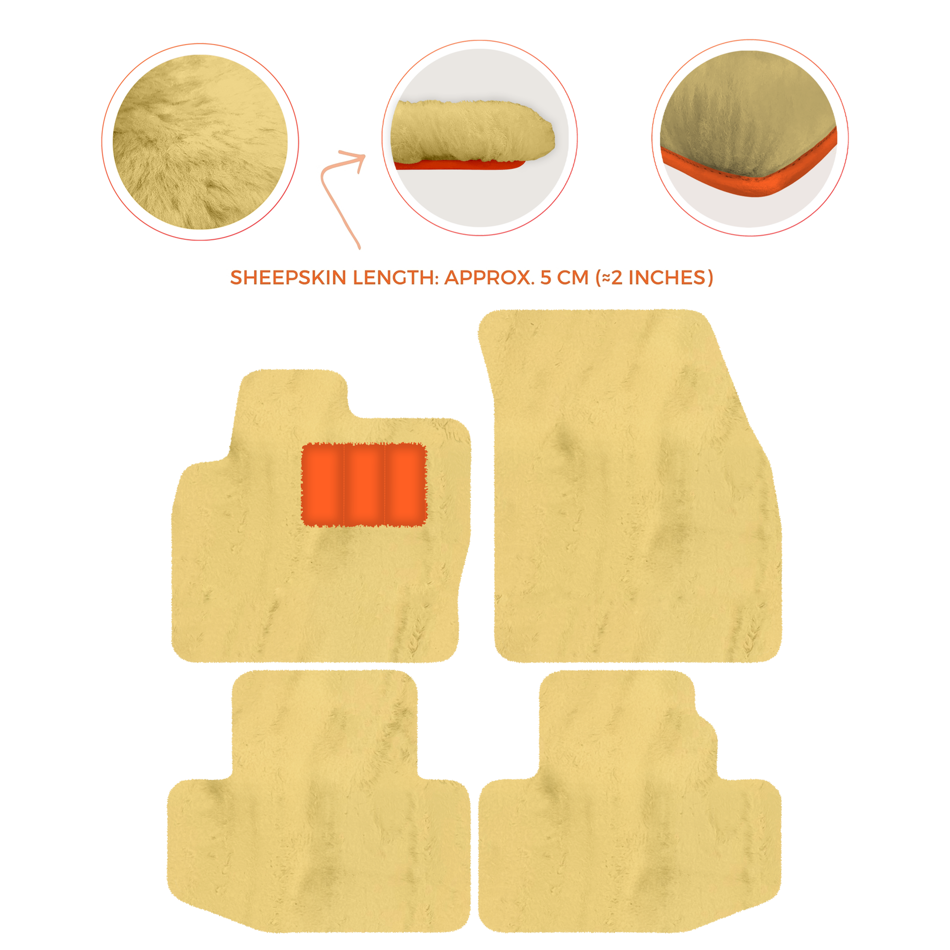 Luxury Sheepskin Floor Mats for Range Rover Sport L460 (2022-2024)