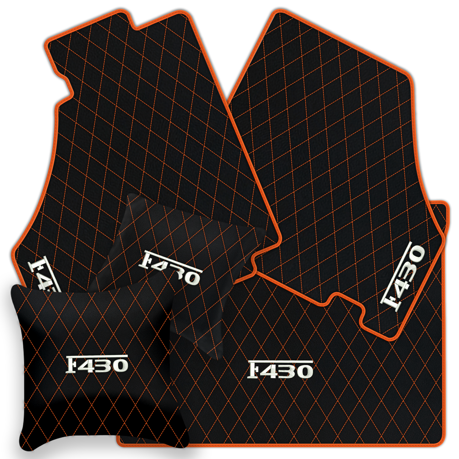 Luxury Black Leather Floor Mats for Ferrari F355 (1994-1999)