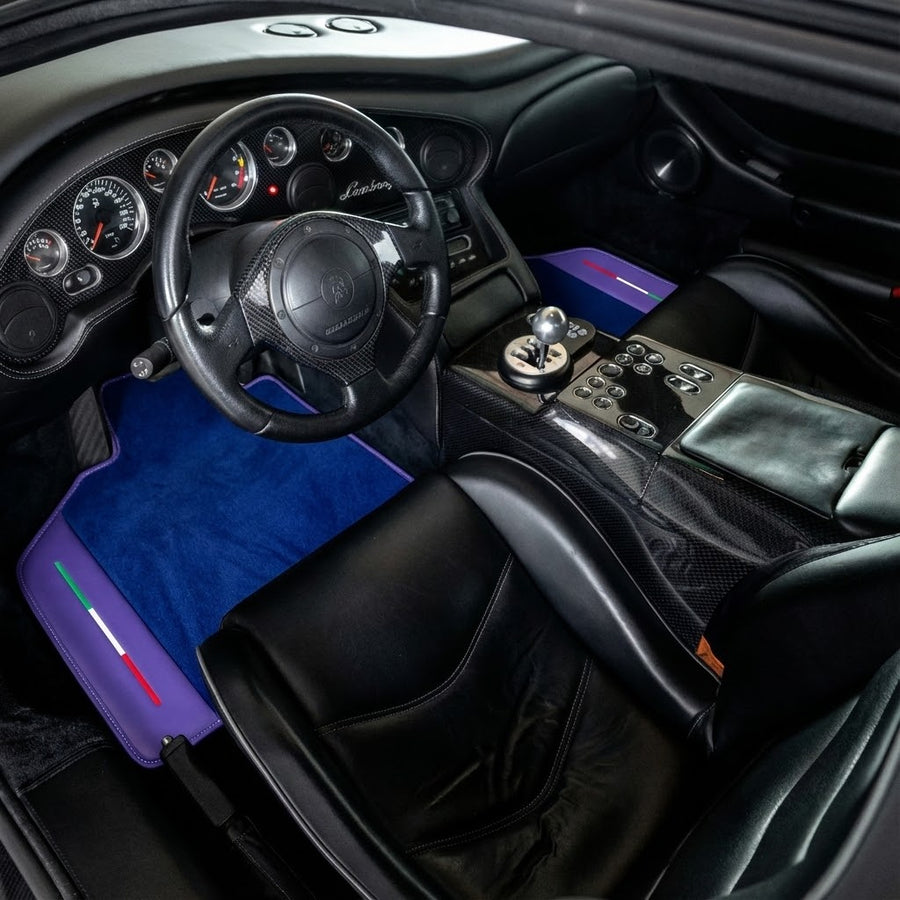 Tappetini per auto Blu Personalizzabili per Lamborghini