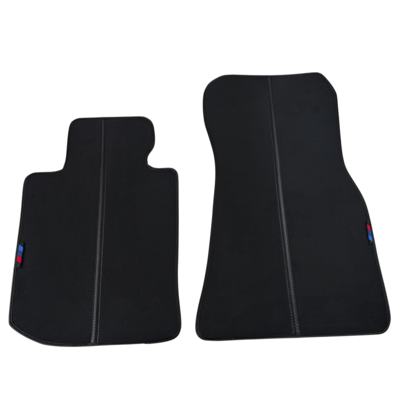 Black Floor Mats for BMW X2 Series F39 with Carbon Fiber Style Detailing