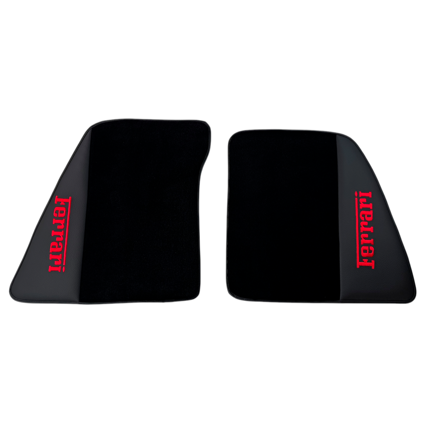 Black Floor Mats for Ferrari 296 GTS (2022-2024) with Leather | Red Logo