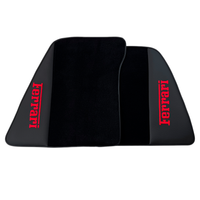 Black Floor Mats for Ferrari 296 GTS (2022-2024) with Leather | Red Logo