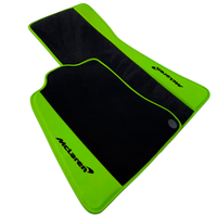 Black Floor Mats for McLaren 570S (2015-2021) with Green Leather | McLaren Logo