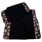 Black Car Floor Mats for Rolls-Royce Cullinan (2018-2025) with Black Floral Skull Design