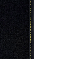 Black Floor Mats For Ferrari 488 Pista 2019-2021 With Yellow Leather