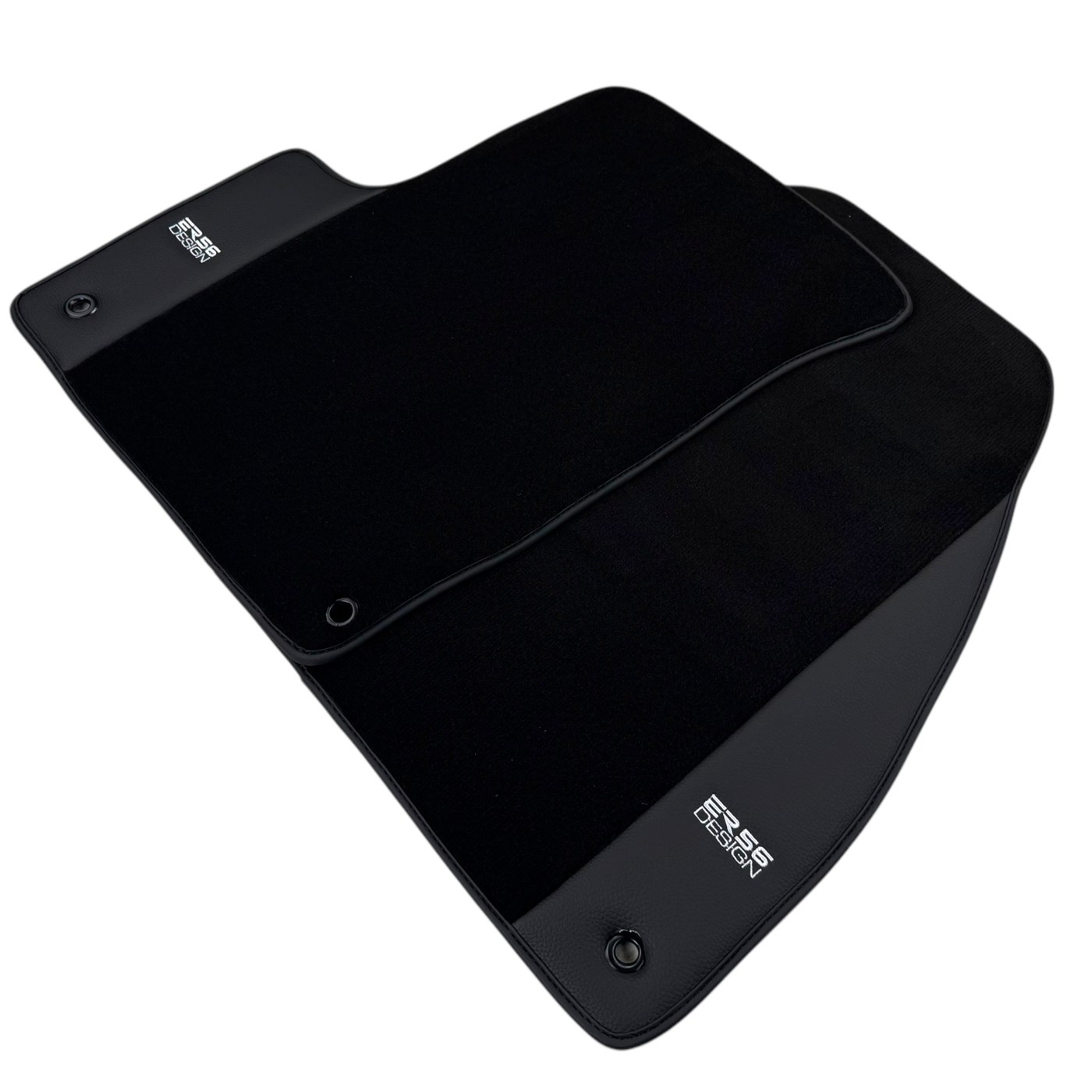 ER56 Design Black Floor Mats for Chrysler Voyager/Grand Voyager (1988-2020) with Leather