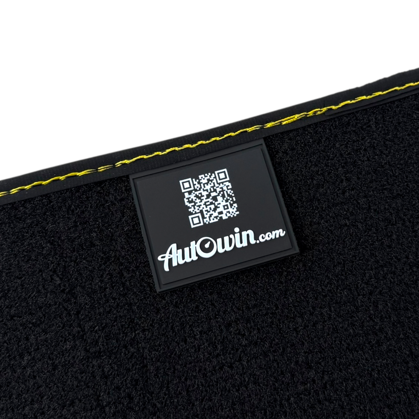 Black Floor Mats For Ferrari 488 Pista 2019-2021 With Yellow Leather