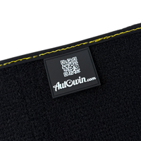 Black Floor Mats For Ferrari 488 Pista 2019-2021 With Yellow Leather