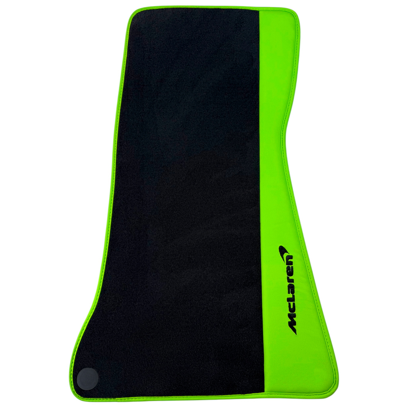 Black Floor Mats for McLaren 570S (2015-2021) with Green Leather | McLaren Logo