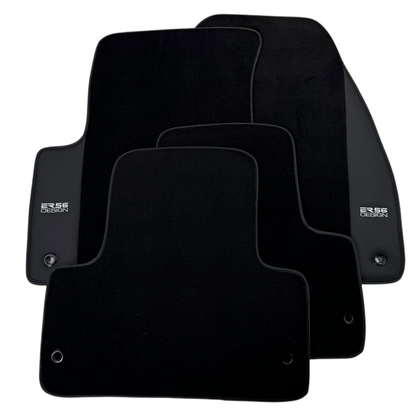 ER56 Design Black Floor Mats for Chrysler Crossfire (2004-2008) with Leather
