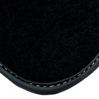 Black Floor Mats for Rolls Royce Black Badge Ghost Series II (2021-2024) with Orange Alcantara