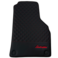 Lamborghini Aventador Carbon Leather Floor Mats with Green Stitching