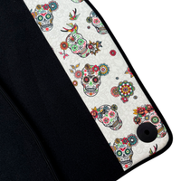 Black Car Floor Mats for Lamborghini Urus (2018-2026) with Floral Skull Design Borders