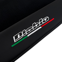 Black Floor Mats Lamborghini Diablo 1990-2001 Carbon Fiber Leather