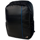 BMW 15.6" Laptop Black Backpack with Carbon Fiber Design | Blue Stripe