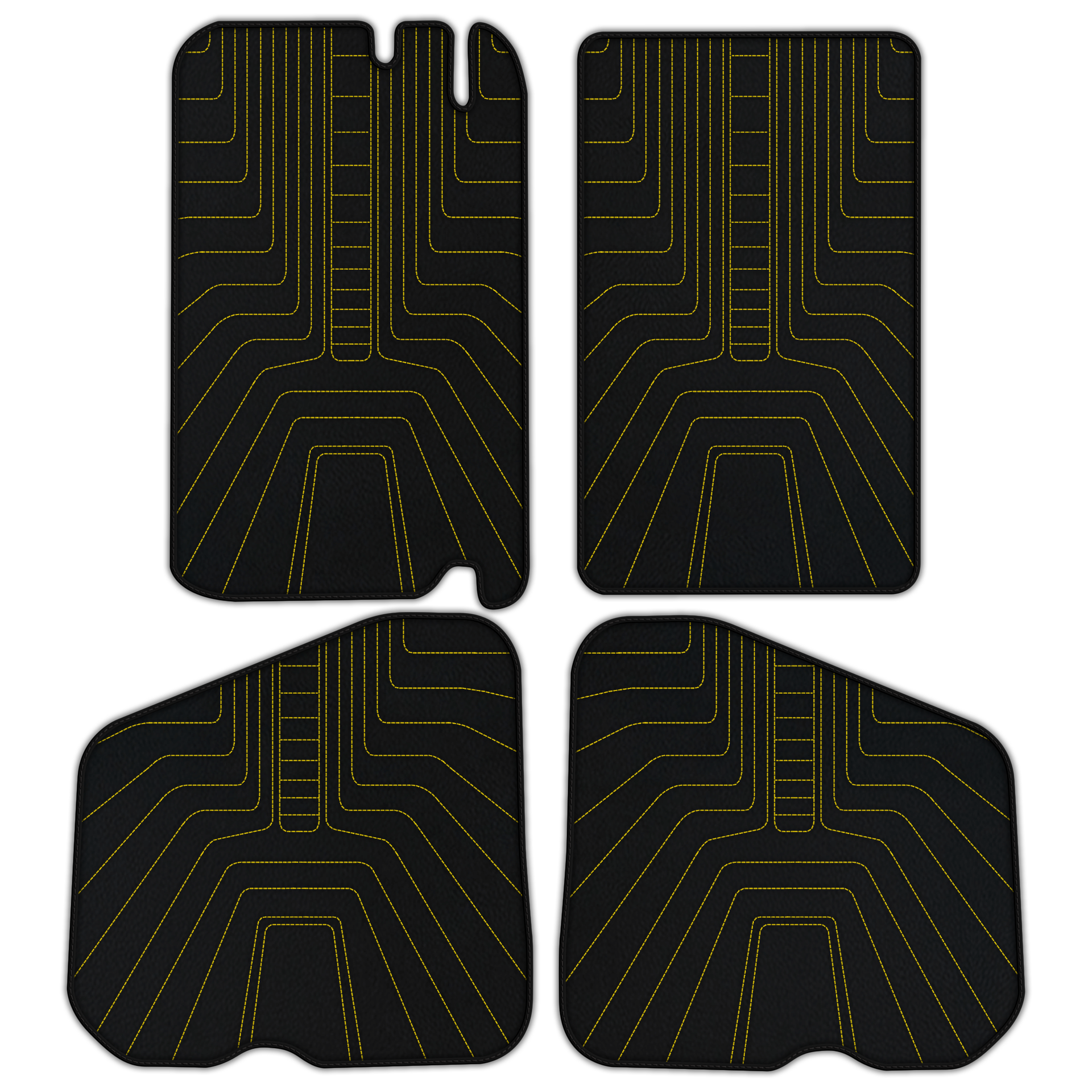 Tapis de voiture en cuir personnalisables avec motif hexagonal entrelacé pour Rolls Royce Shadow (1965-1977) - AutoWin