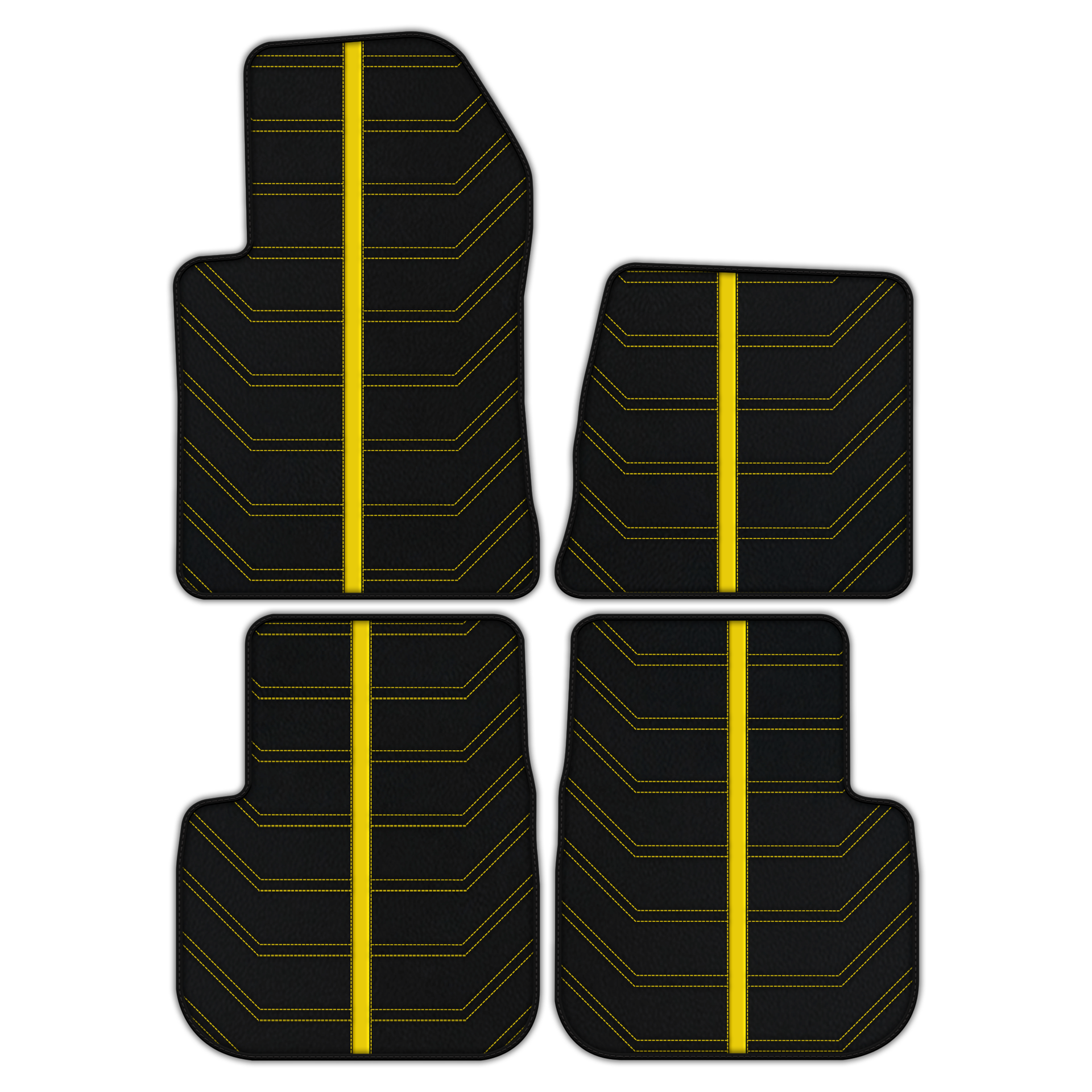 Alfombrillas de coche de cuero personalizables con patrón hexagonal simétrico para Ferrari 612 Scaglietti (2005-2011) - AutoWin