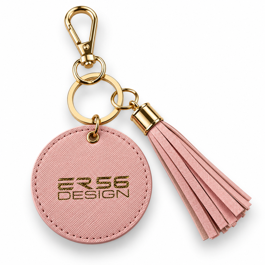 Llavero de Cuero Rosa Diseño ER56