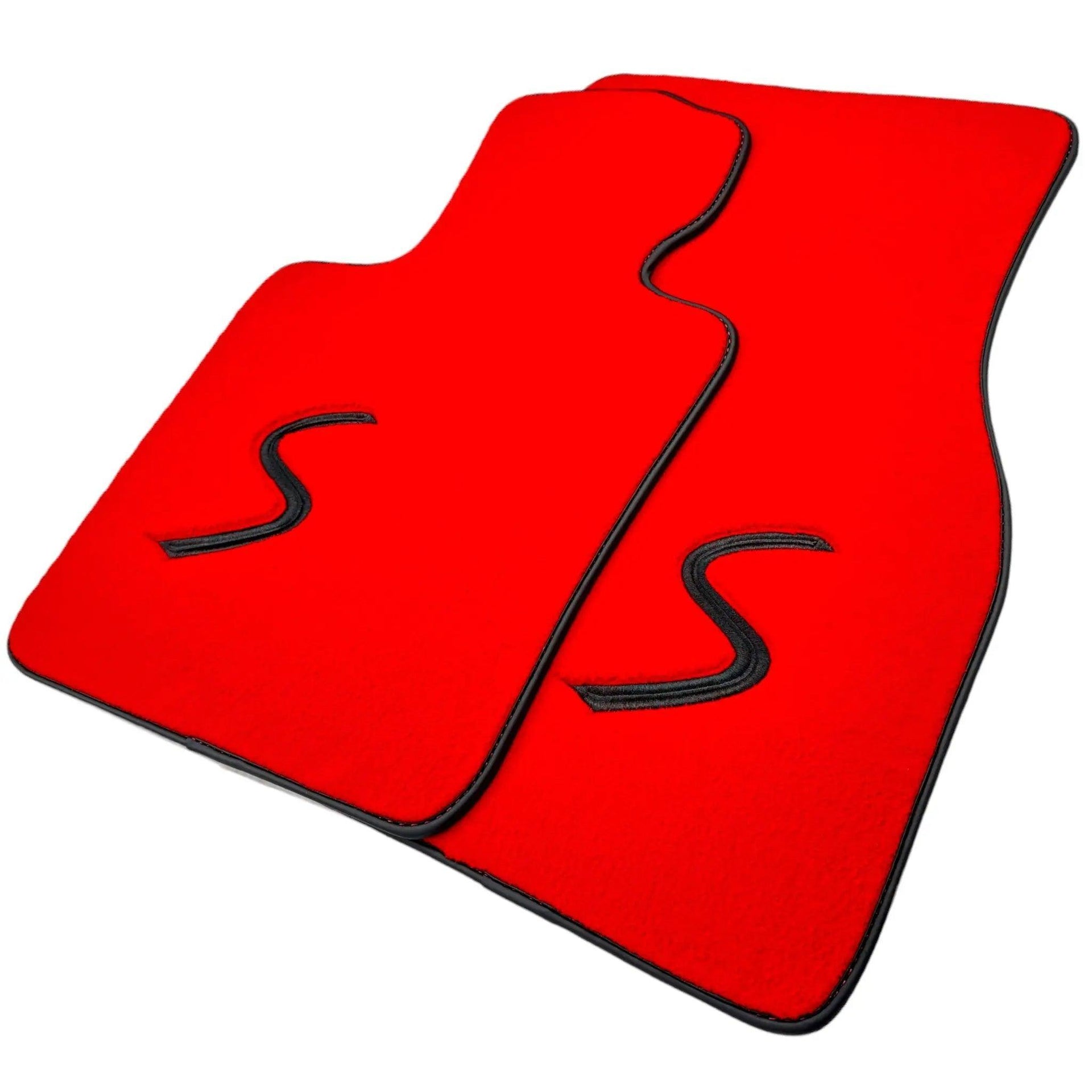 Red Floor Mats for Mini Cabrio R56 Convertible (2009-2016) - AutoWin