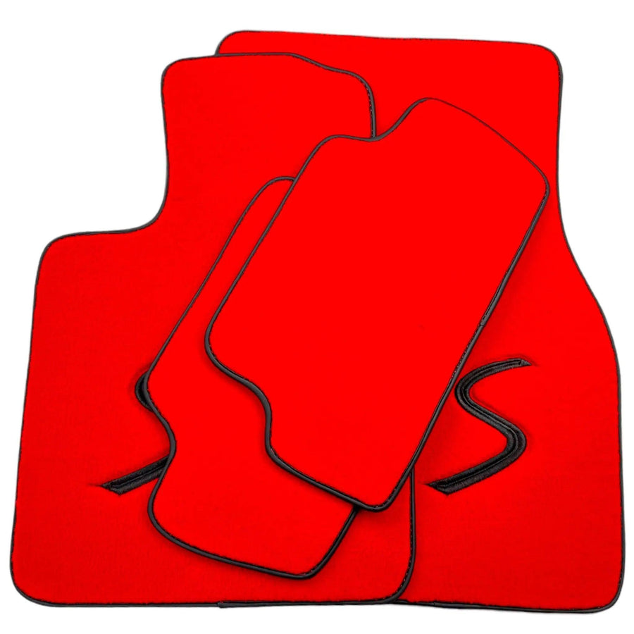 Red Floor Mats for Mini Cabrio R56 Convertible (2009-2016) - AutoWin