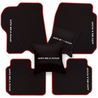 Luxury Black Leather Floor Mats for Ferrari Roma (2021-2024)