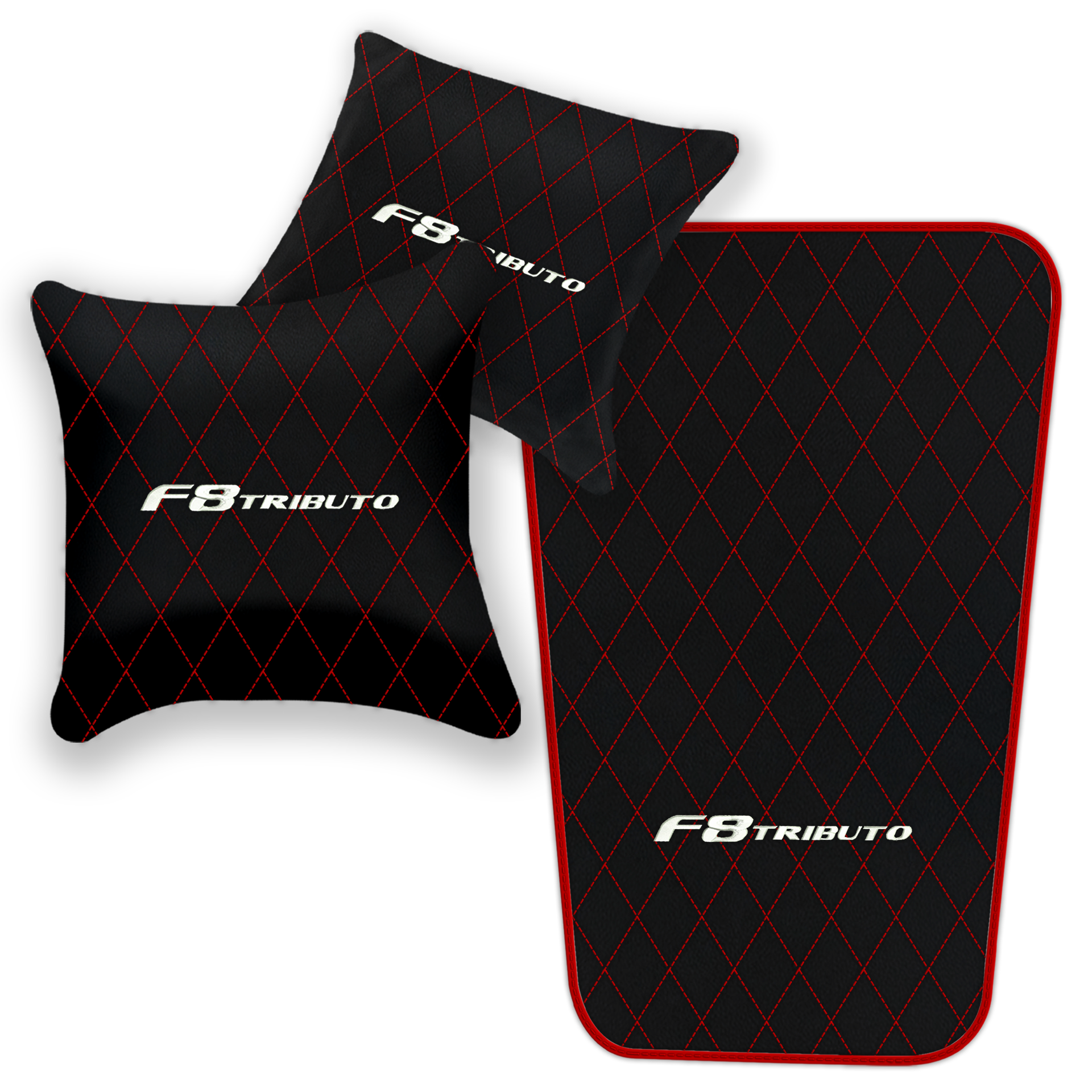 Premium Black Leather Floor Mats for Ferrari F8 Spider (2019-2023)