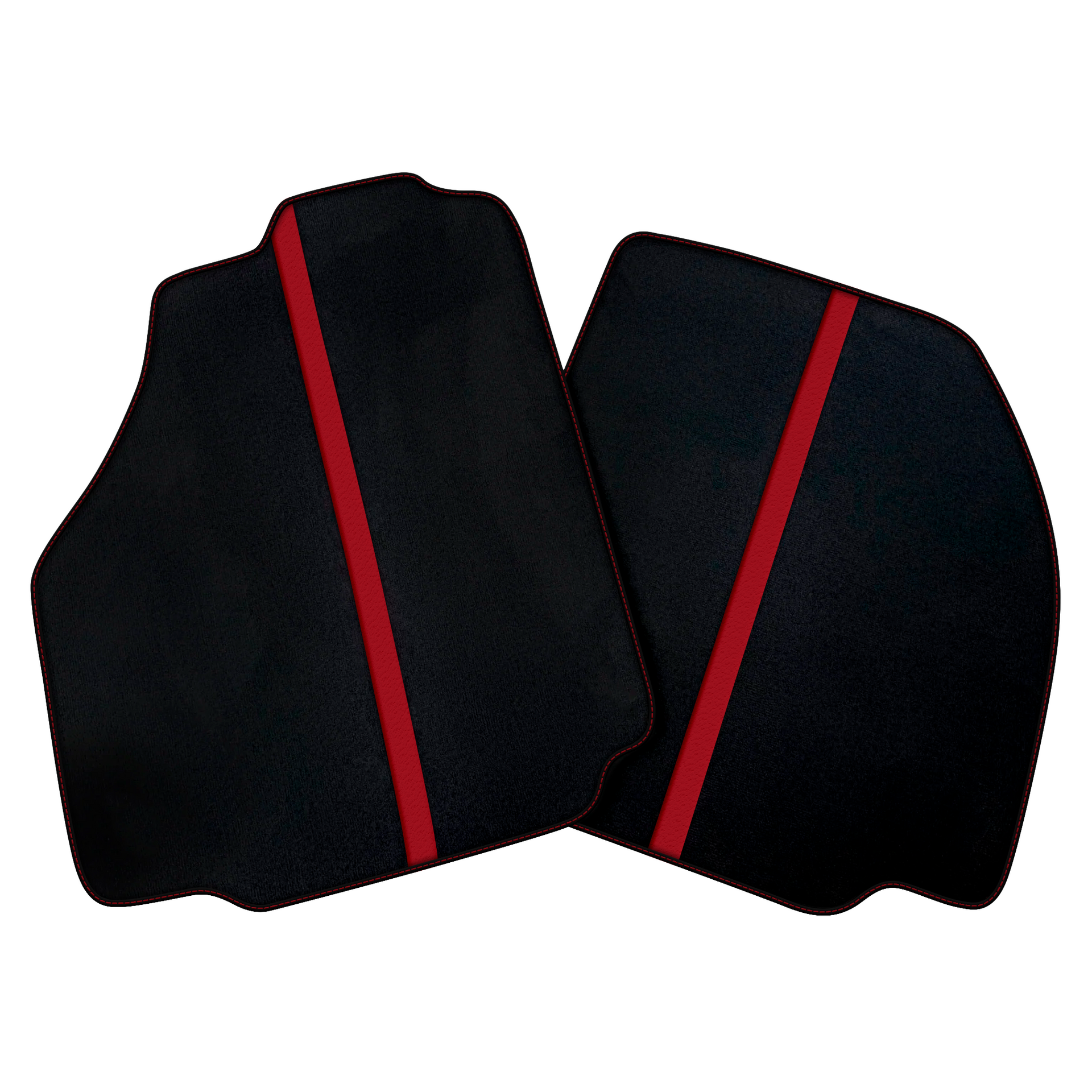 Black Car Floor Mats with Leather Line for Ferrari 488 GTB (2016-2022) | Various Colors