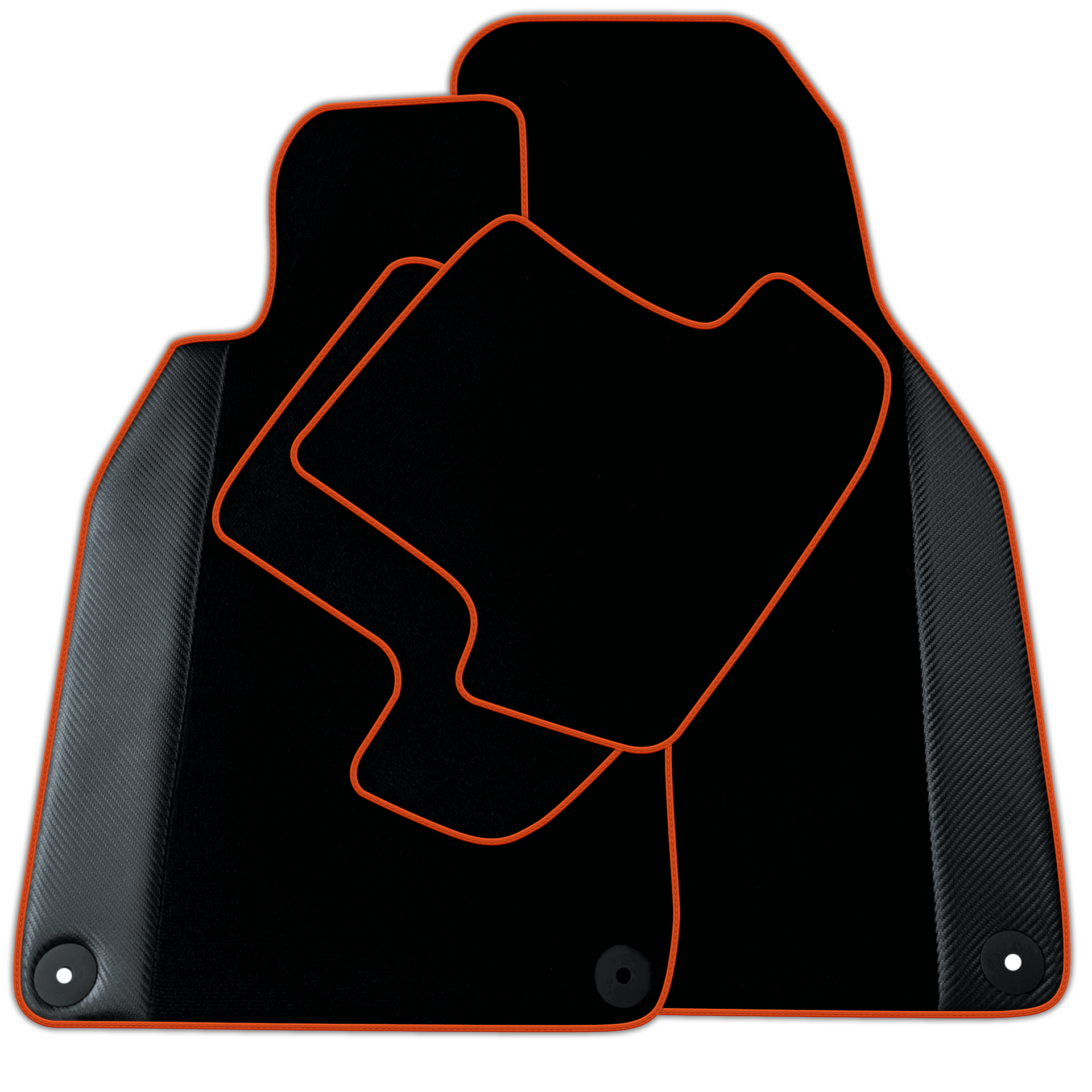 Black Floor Mats for Porsche Cayenne (2018-2023) with Carbon