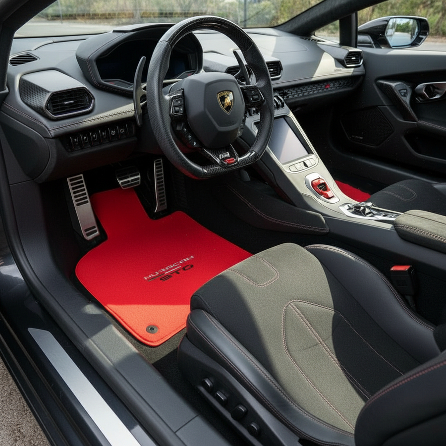 Tappetini per auto Rossi per Lamborghini Huracan STO