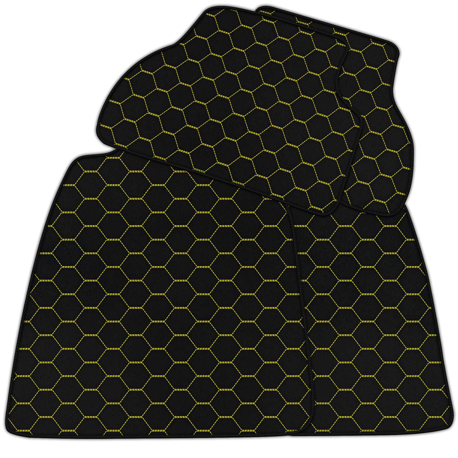 Customizable Leather Floor Mats with Symmetrical Hex Pattern for Audi A1 - 3-door Hatchback (2010-2018)