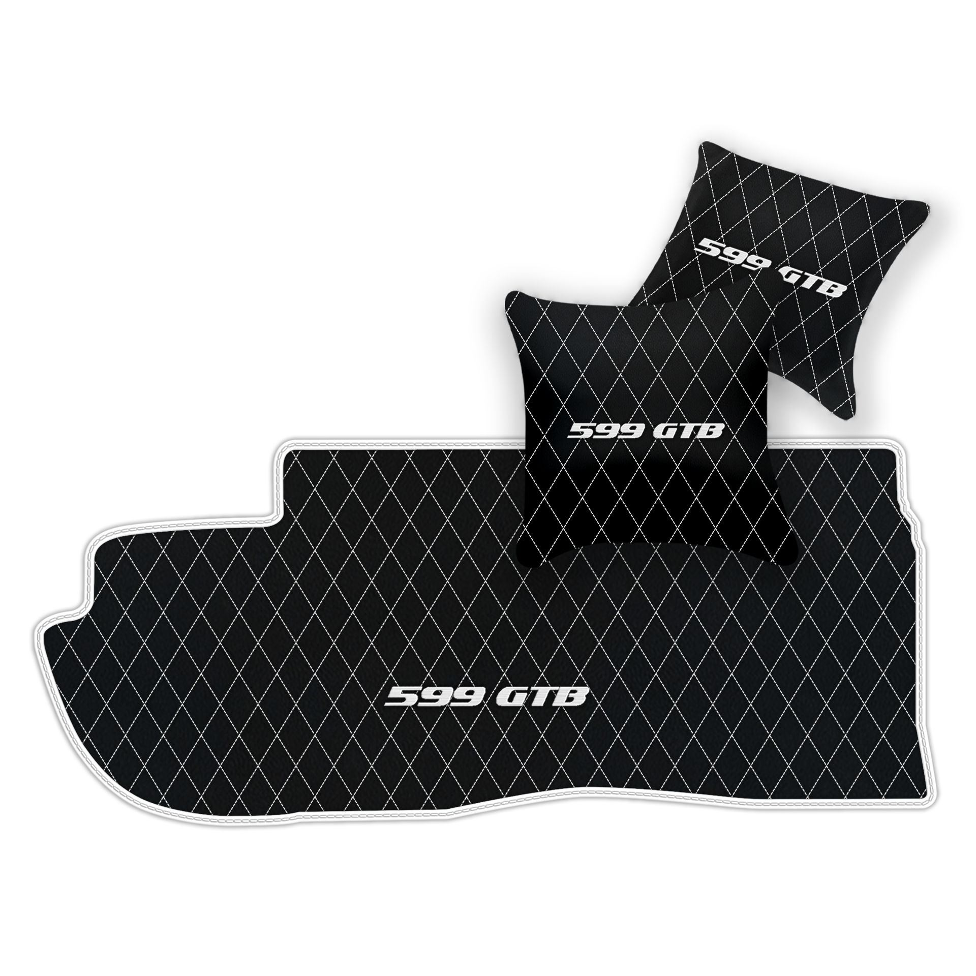 Custom Black Leather Floor Mats for Ferrari 599 Coupe (2006-2012)