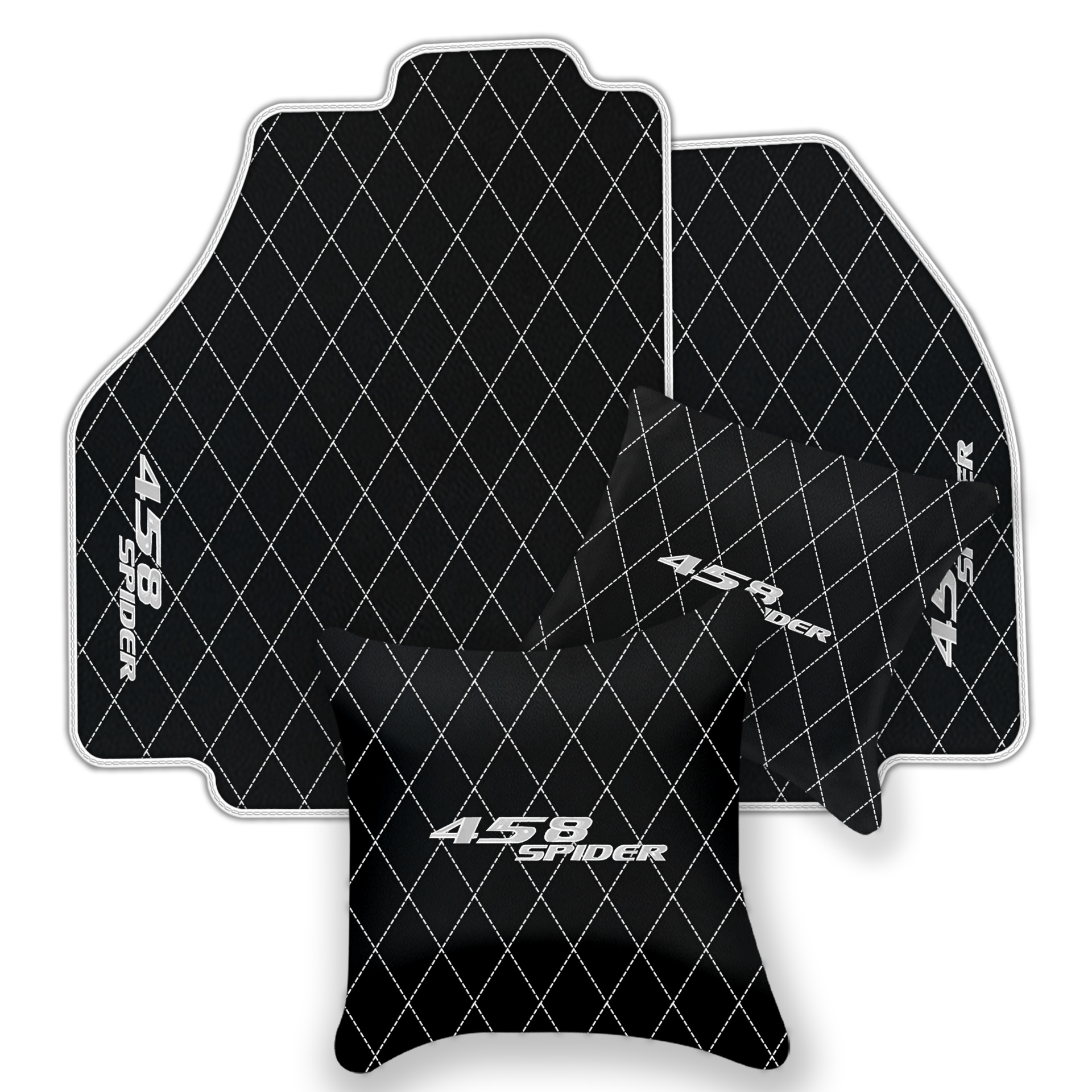 Premium Black Leather Floor Mats for Ferrari 458 Speciale (2012-2015)