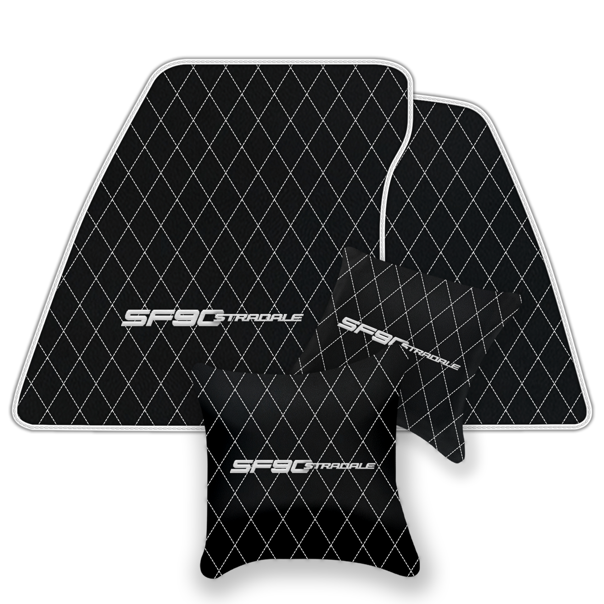 Premium Black Leather Floor Mats for Ferrari 360 (1999-2005)