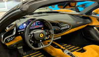 Black Leather Floor Mats with Yellow Daytona Design for Ferrari SF90 Stradale (2019-2024)