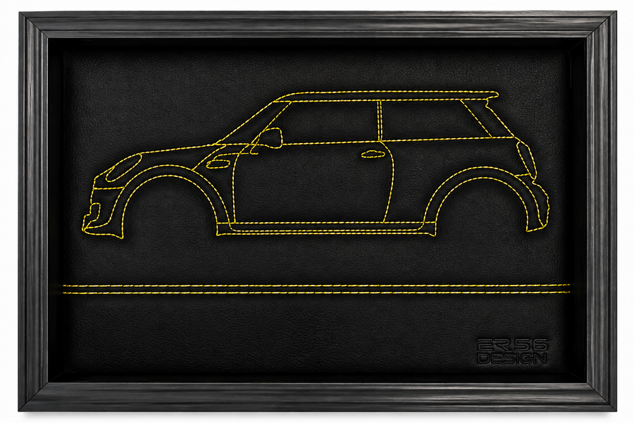 Mustat Nahka Mini F56 Inspiroitu Seinätaide