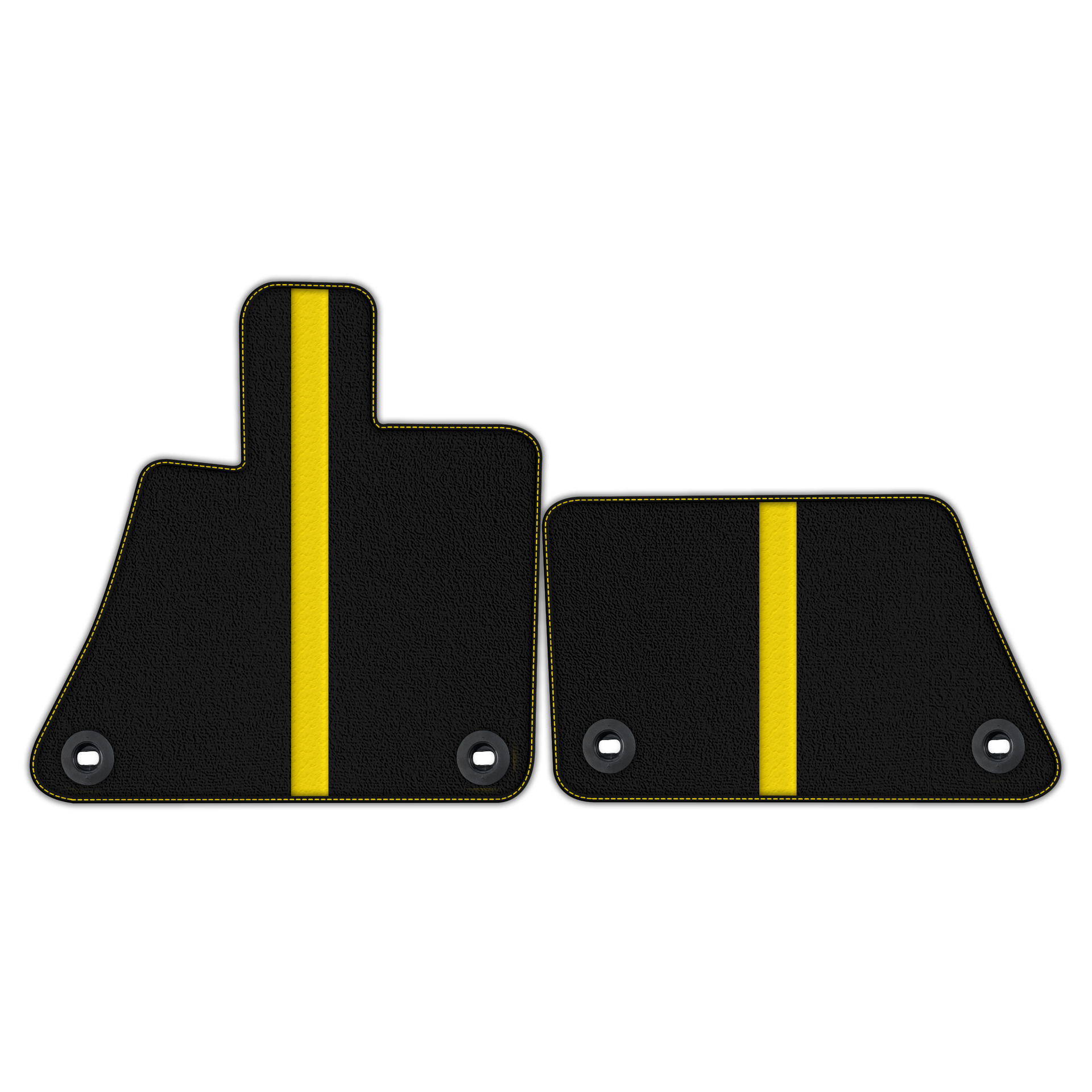 Black Floor Mats with Leather Line for Bugatti Veyron (2005-2015) - Various Colors