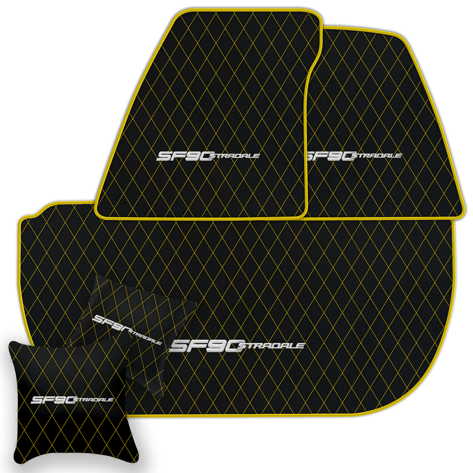 Premium Black Leather Floor Mats for Ferrari 360 (1999-2005)